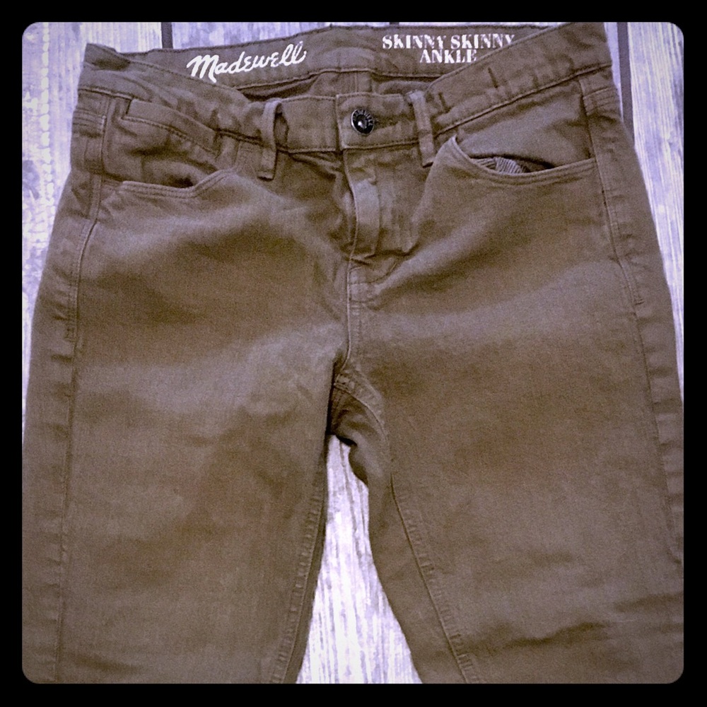Madewell Skinny Ankle Jeans (Green Size 26)